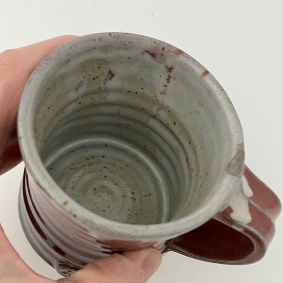 Red Artisan Studio Pottery Coffee Mug / Tea Cup, handmade 8 Oz - Picture 8 of 17